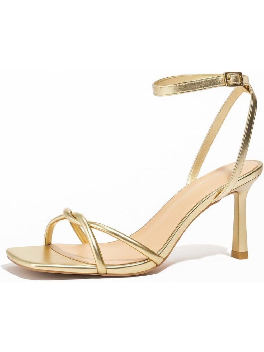 Chic Strappy Kitten Heels for Women - Square Open Toe, Comfortable for Parties
